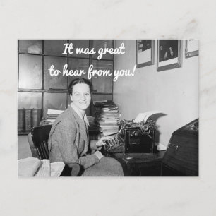 Es war toll, von Ihrer Postkarte zu hören