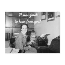 Es war toll, von Ihrer Postkarte zu hören