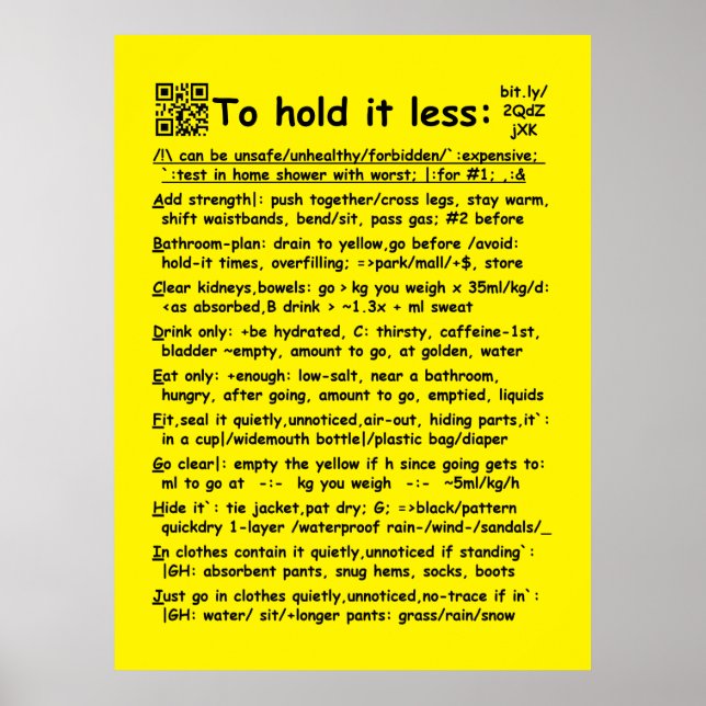 "Es weniger halten" großes Poster (Vorne)