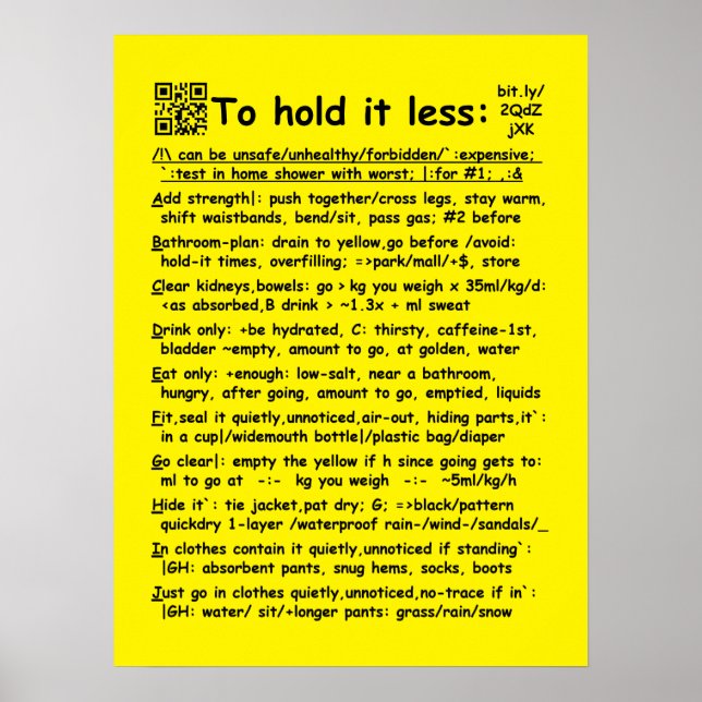 "Es weniger halten" Medium-Plakat Poster (Vorne)