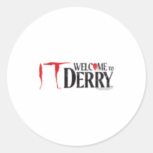 Es_ Willkommen in Derry Vintage abgenutztes Logo H Runder Aufkleber