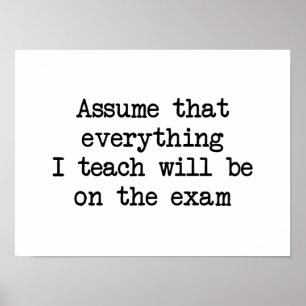 Es wird auf der Prüfung sein Poster