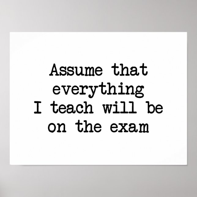 Es wird auf der Prüfung sein Poster (Vorne)