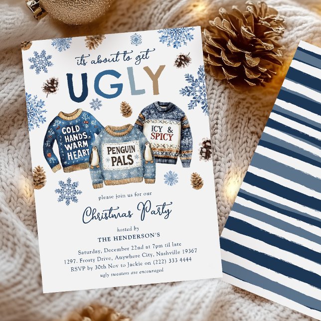 Es wird bald Ugly werden! Funny Christmas Party Einladung (Von Creator hochgeladen)