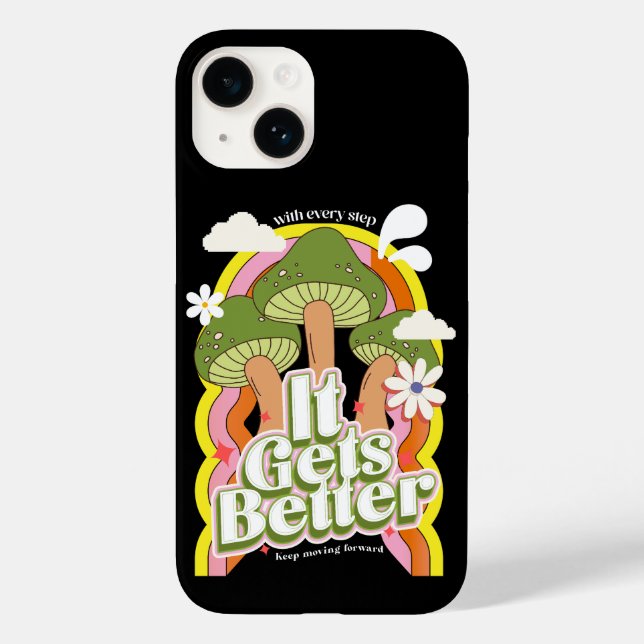 Es wird besser | Good Vibes & Groovy Feels Retro C Case-Mate iPhone Hülle (Rückseite)