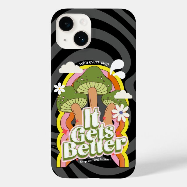 Es wird besser | Gute Vibes & Groovy Feels Retro Case-Mate iPhone Hülle (Rückseite)