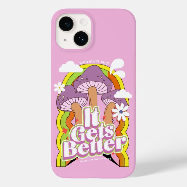 Es wird besser | Gute Vibes & Groovy Feels Retro Case-Mate iPhone Hülle (Rückseite)