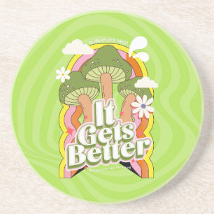 Es wird besser   Gute Vibes & Groovy Gefühle Custo Getränkeuntersetzer