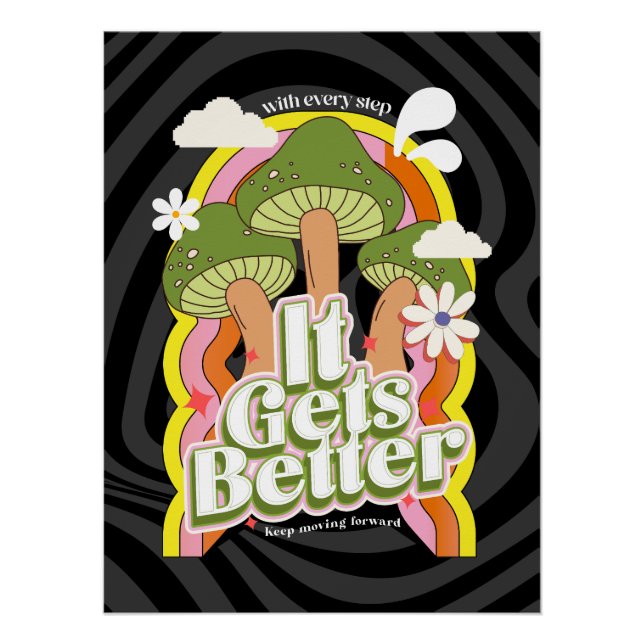 Es wird besser | Gute Vibes & Groovy Gefühle Custo Poster (Vorderseite)