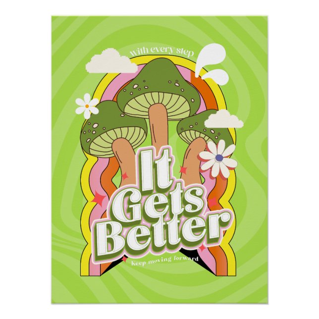 Es Wird Besser | Gute Vibes & Groovy Gefühle Custo Poster (Vorderseite)