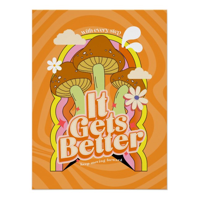 Es wird besser | Gute Vibes & Groovy Gefühle Custo Poster (Vorderseite)