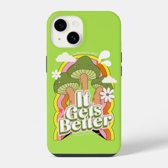 Es wird besser | Gute Vibes & Groovy Retro-Feeling iPhone Hülle (Rückseite)