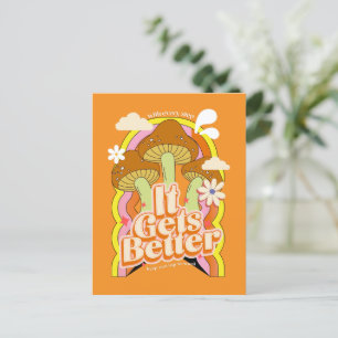 Es wird besser Gute Vibes & Retro Groovy Feels Feiertagspostkarte