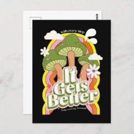 Es wird besser | Gute Vibes & Retro Groovy Feels Postkarte