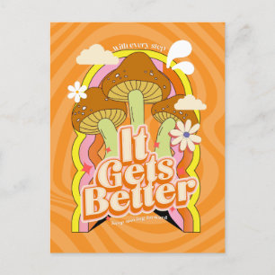 Es wird besser Gute Vibes & Retro Groovy Gefühle Postkarte