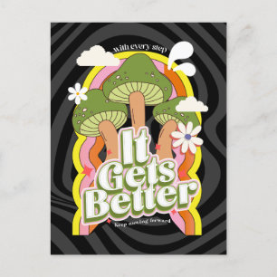 Es wird besser Gute Vibes & Retro Groovy Gefühle Postkarte