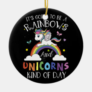 Es wird ein Regenbogen, ein Unicorns-Tag werden Keramik Ornament