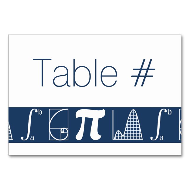 Es wird in der Navy Table Card hinzugefügt Tischnummer (Vorderseite)
