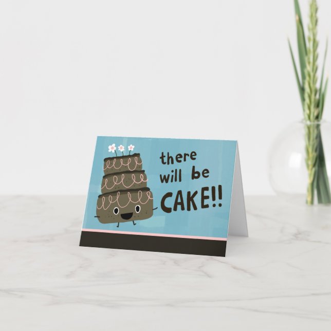 Es wird Kuchen geben! Benutzerdefinierte Party Ein Einladung (Vorderseite)