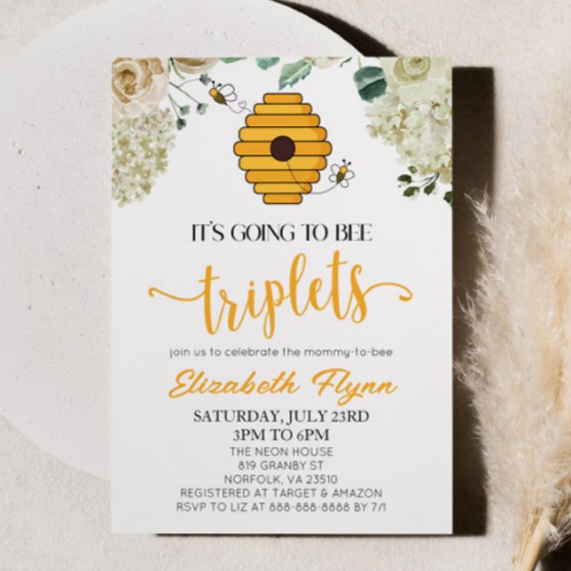 Es wird Triplets-Dusche für Bienen geben Einladung (Von Creator hochgeladen)