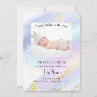 Es wurde in der Adoption Annou der Sterne geschrie Ankündigung