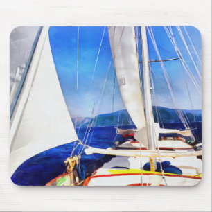 Es wurde Land für Boote geschaffen, um Segelkunst Mousepad