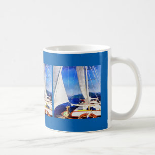 Es wurde Land für Boote geschaffen, um Segelkunst Tasse