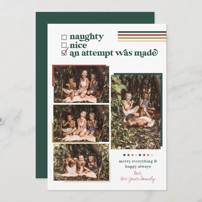 Es wurde versucht | Moderne Weihnachts-Fotokarte Einladung (Vorne/Hinten)