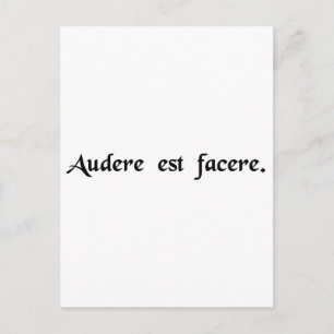 Es zu wagen ist zu tun. postkarte