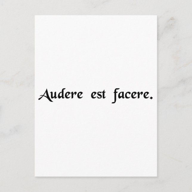 Es zu wagen ist zu tun. postkarte (Vorderseite)