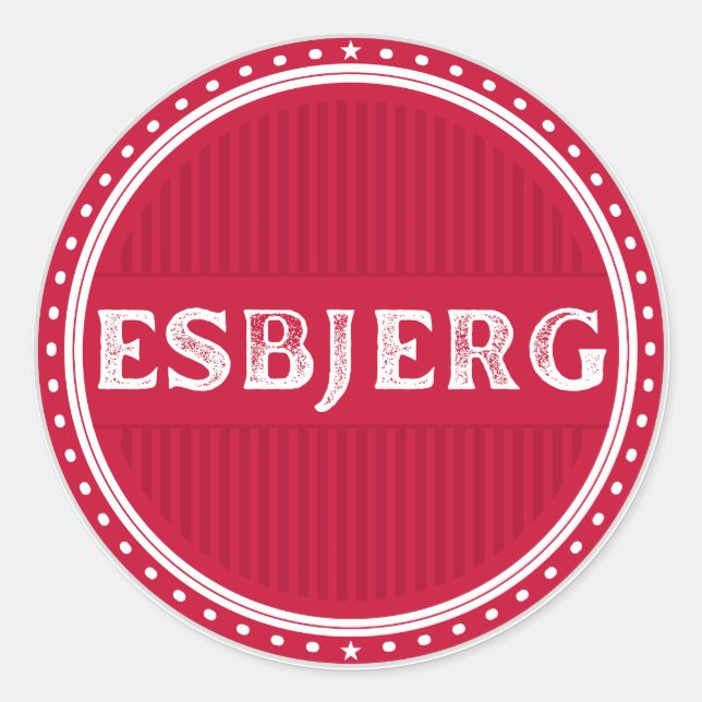 Esbjerg City Pride Emblem – Danish Identity Runder Aufkleber (Vorderseite)