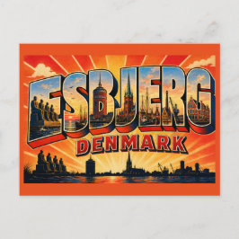 Esbjerg Dänemark Mann trifft das Meer Postkarte
