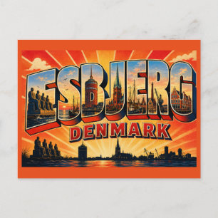 Esbjerg Dänemark Mann trifft das Meer Postkarte
