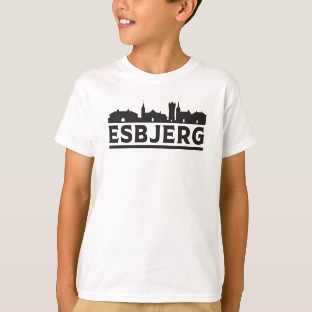 Esbjerg Denmark City Skyline Cityscape Travel Gift T-Shirt (Vorderseite)