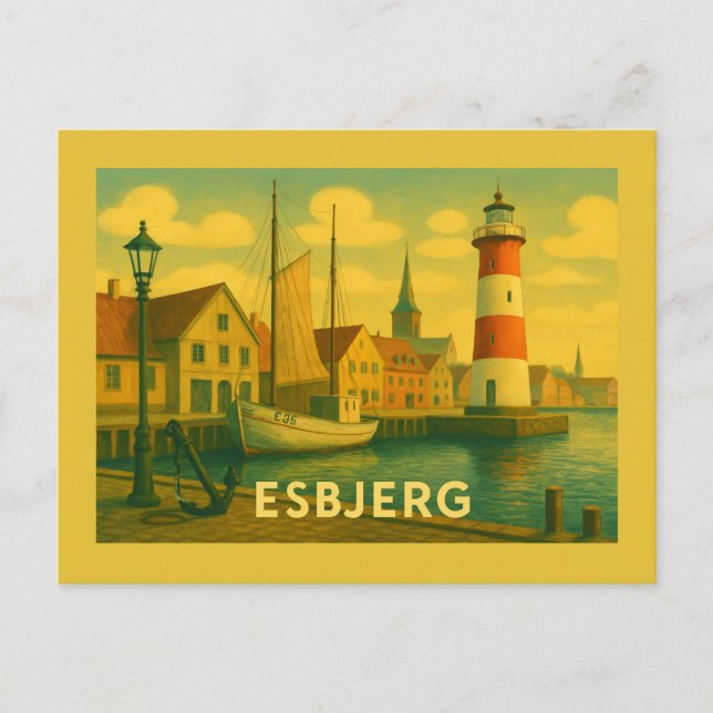 Esbjerg Mann trifft Meer Postkarte (Vorderseite)