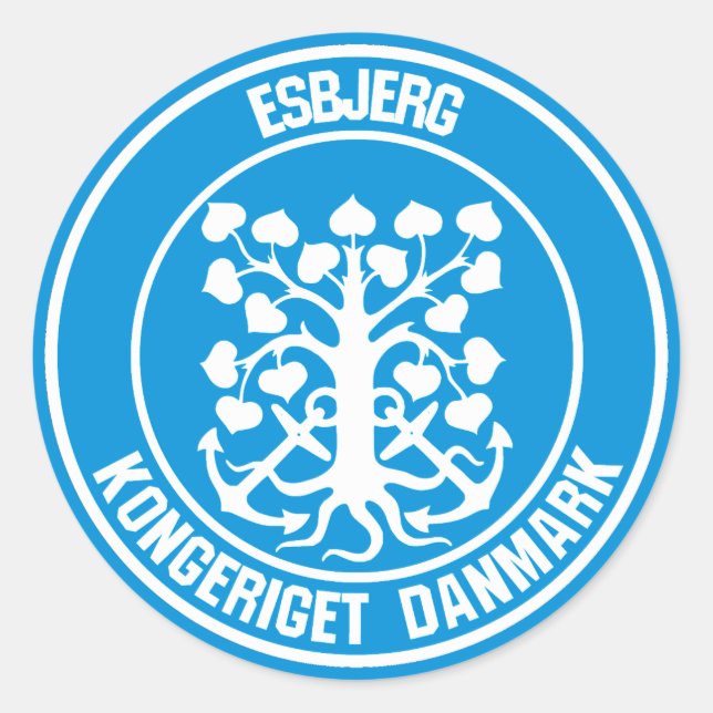 Esbjerg Round Emblem Runder Aufkleber (Vorderseite)