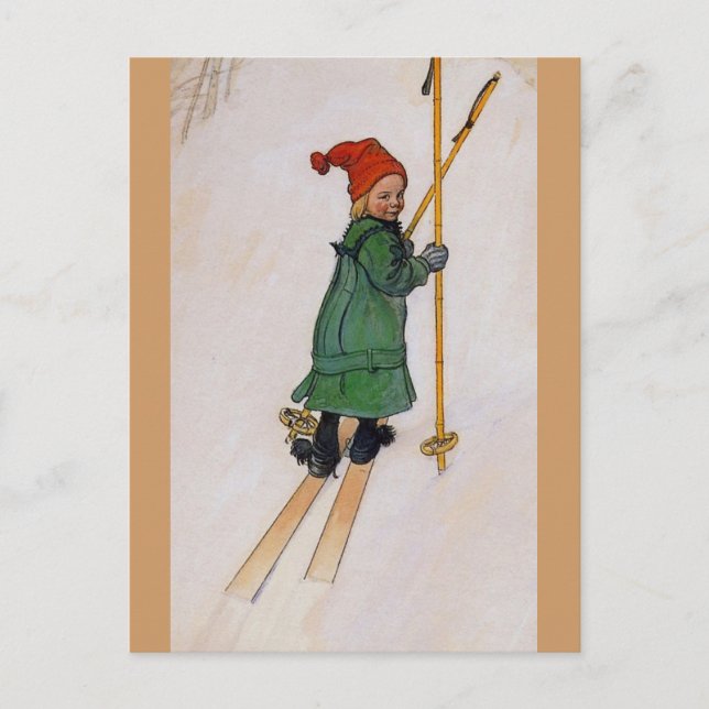 Esbjorn auf Skis 1905 Postkarte (Vorderseite)