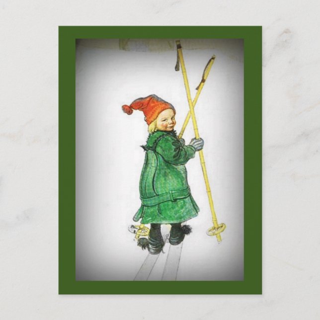 Esbjorn auf Skis - Esbjorn Auf Skiern Postkarte (Vorderseite)