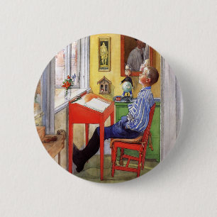 Esbjorn macht seine Hausaufgaben von Carl Larsson Button