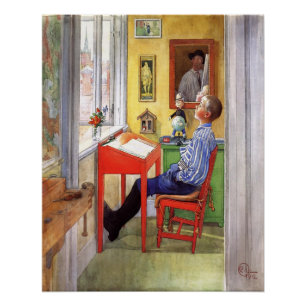Esbjorn macht seine Hausaufgaben von Carl Larsson Poster