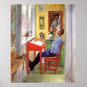 Esbjorn macht seine Hausaufgaben von Carl Larsson Poster