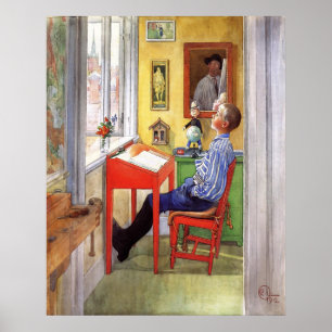 Esbjorn macht seine Hausaufgaben von Carl Larsson Poster