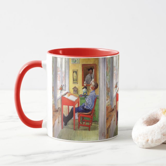 Esbjorn macht seine Hausaufgaben von Carl Larsson Tasse (Mit Donut)