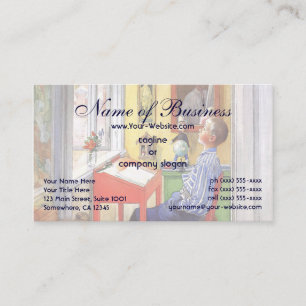 Esbjorn macht seine Hausaufgaben von Carl Larsson Visitenkarte