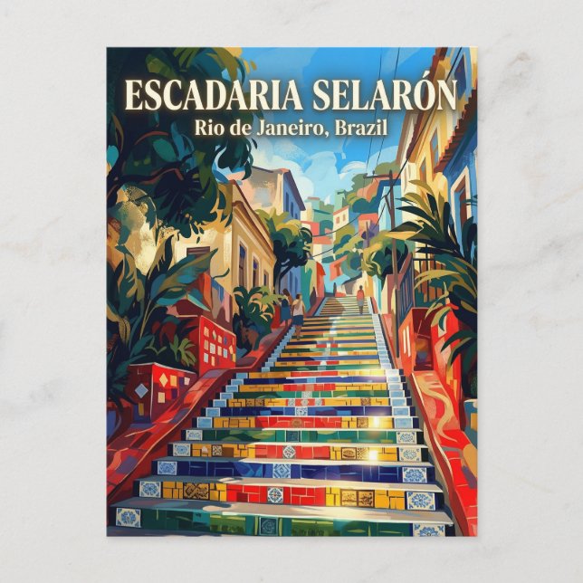 Escadaria Selarón Brasilien Postkarte (Vorderseite)