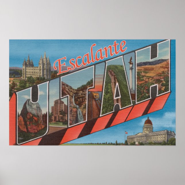 Escalante, Utah - Große Buchstabenszenen Poster (Vorne)