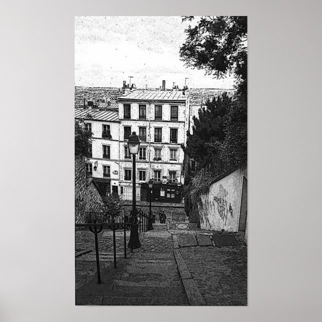Escaliers de Montmartre Poster (Vorne)