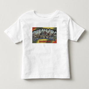 Escanaba, Michigan - große Buchstabe-Szenen Kleinkind T-shirt
