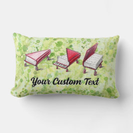 Escape: Klavierdesign auf blassgrün und Limon Lendenkissen