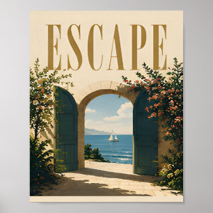 Escape Luxus-Küsten-Editorial-Grafik Poster